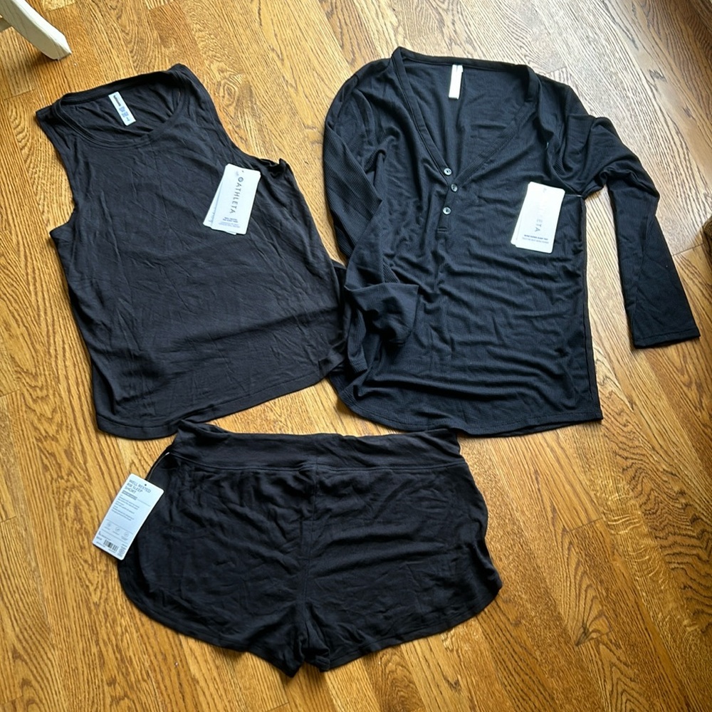 Athleta three-piece sleep set, new size M